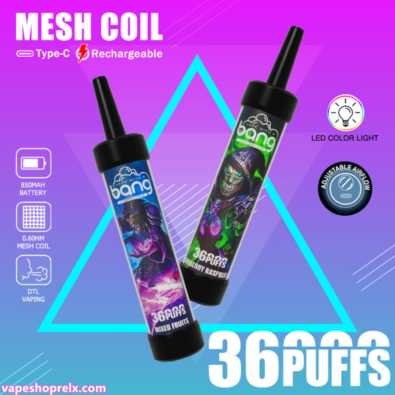 Bang 36000 Puffs大炮 釋放野獸 採用加特林機槍煙花設計 一次性電子煙 拋棄式霧化棒 台灣電子煙批發|煙潮商城