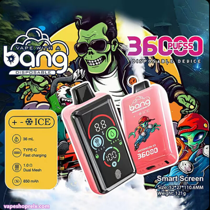 Bang 36000 Puffs Ice Level拋棄式電子煙 冰級 涼爽 專為36000次純粹享受而打造|煙潮商城