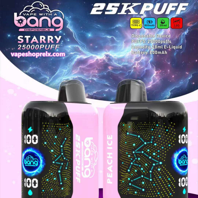 Bang Starry 25000 Puffs拋棄式電子煙 星空風味霧化棒 全新3D曲面屏幕 歐美爆款|煙潮商城