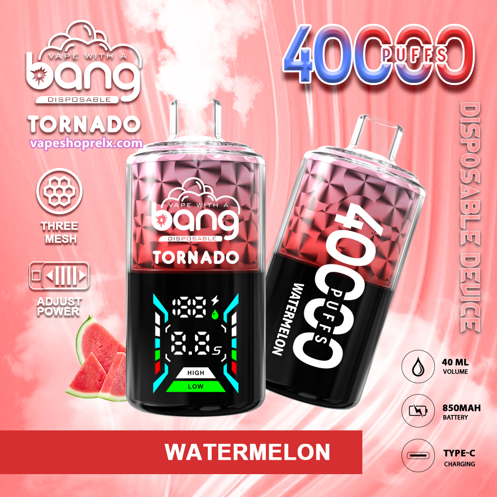 Bang Tornado 40000 Puffs一次性霧化棒 超大容量拋棄式電子煙 終極霧化器 新款|煙潮商城