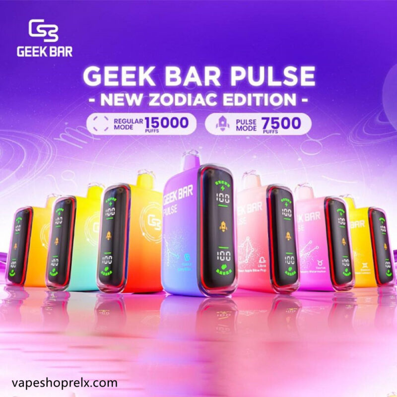 GEEK BAR PULSE 15000 Puffs 小火箭拋棄式電子煙 一次性霧化棒/可充電/側面LED現顯示/多種模式調節|煙潮商城