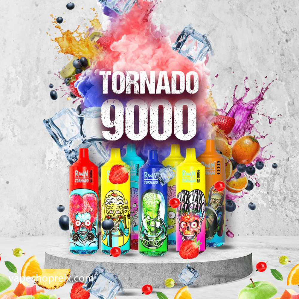 RandM Tornado 9000 口|拋棄式一次性電子煙 RGB 顯示屏 網狀線圈 - 煙潮商城