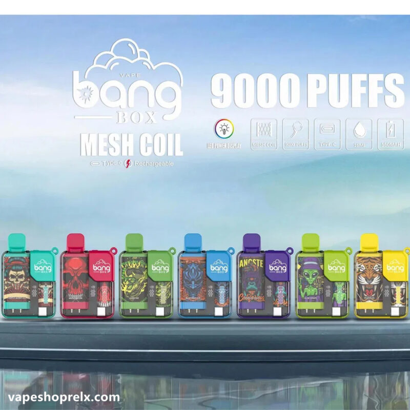 Bang BOX 9000 Puffs 拋棄式電子煙/一次性霧化棒/炫彩外觀/LED顯示 台灣電子煙批發|煙潮商城