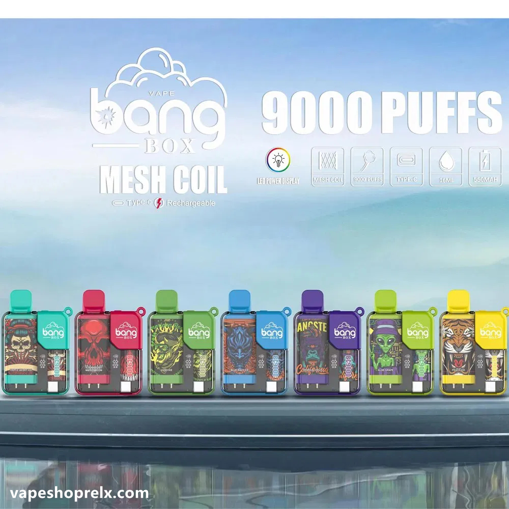 Bang BOX 9000 Puffs 拋棄式電子煙/一次性霧化棒/炫彩外觀/LED顯示 台灣電子煙批發|煙潮商城